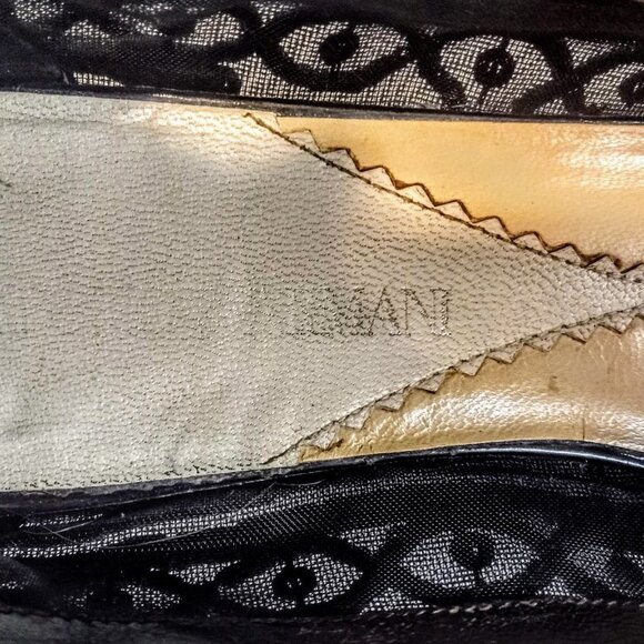 Giorgio Armani Black Mesh Sequin Italian Ballet Flats - Picture 9 of 9